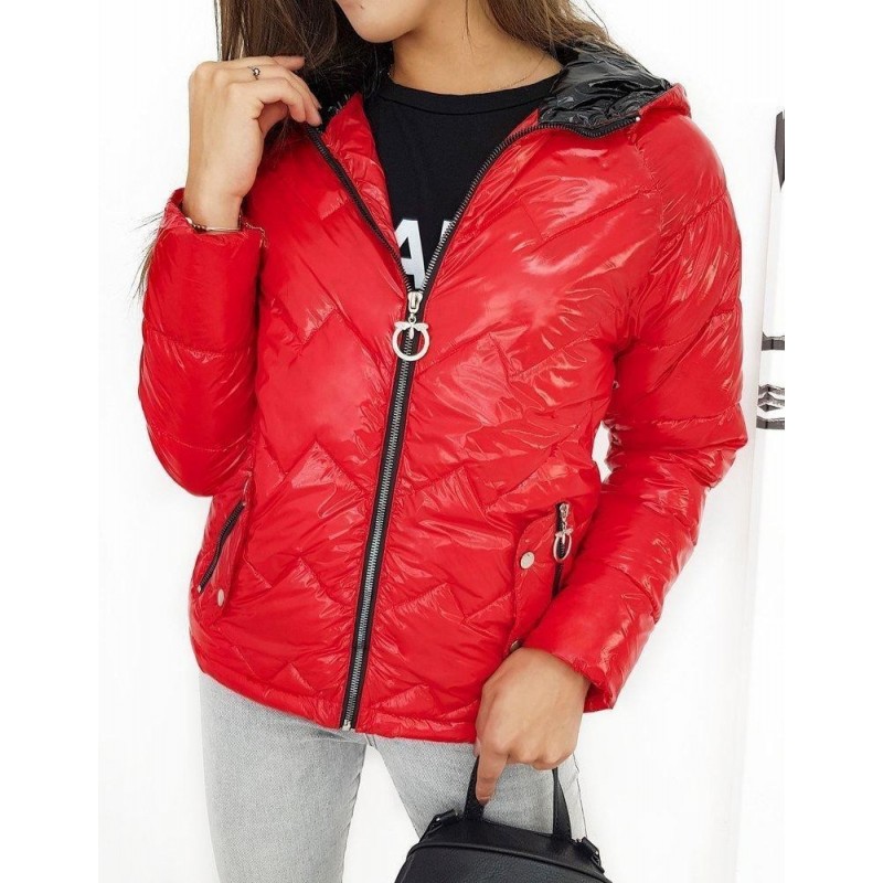 Dámska prešívaná červená bunda FLENCE TY1274