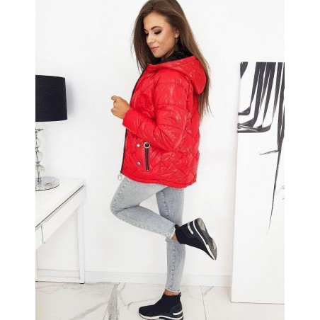 Dámska prešívaná červená bunda FLENCE TY1274