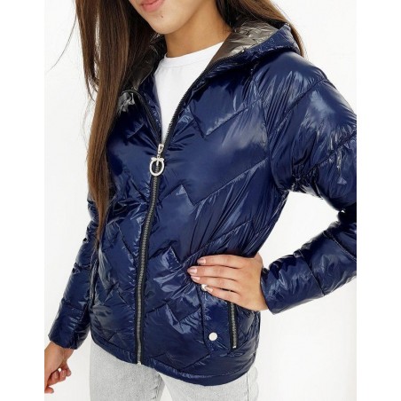 Dámska prešívaná tmavomodrá bunda FLENCE TY1275