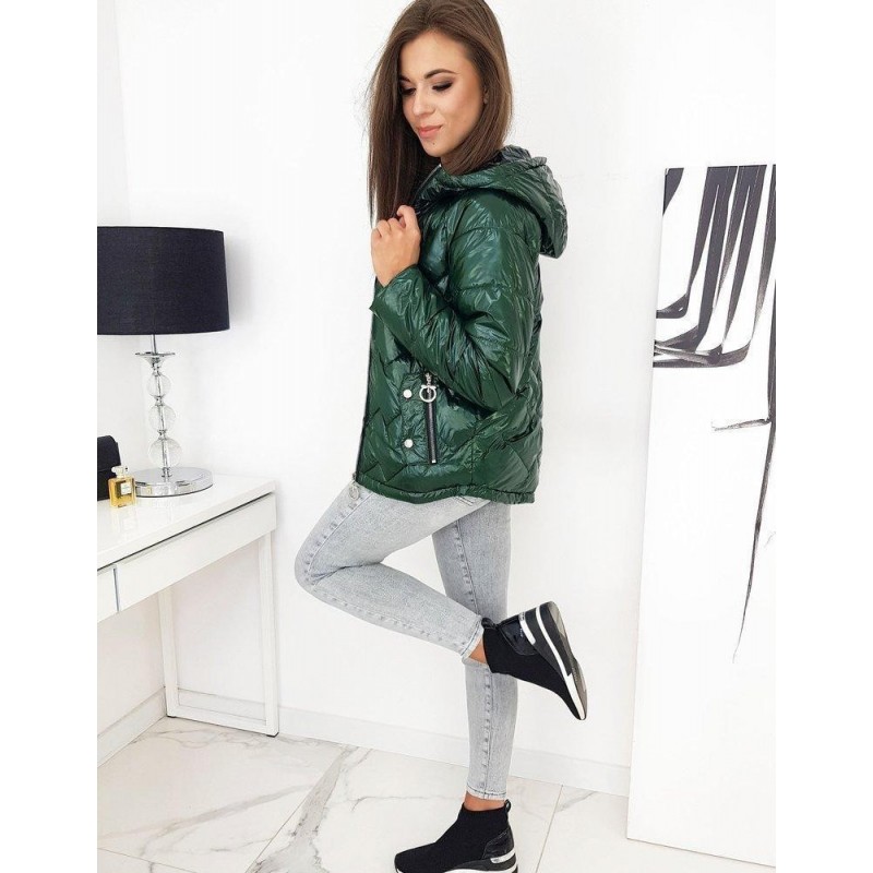 Dámska prešívaná zelená bunda FLENCE TY1276