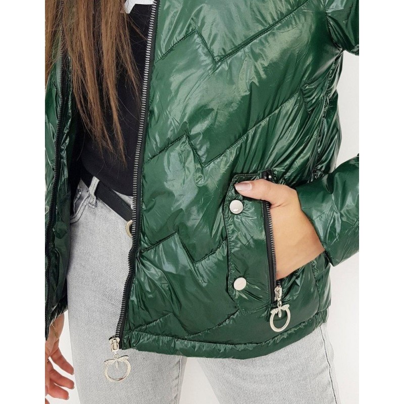 Dámska prešívaná zelená bunda FLENCE TY1276