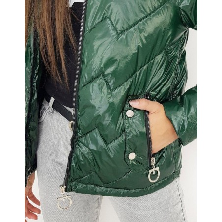 Dámska prešívaná zelená bunda FLENCE TY1276