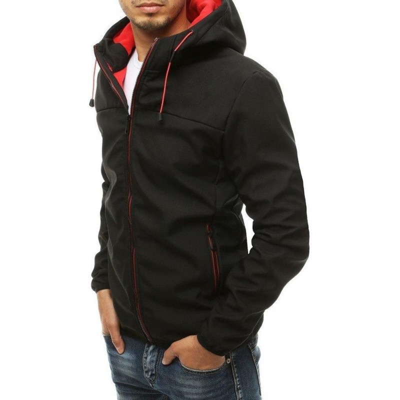 Pánska čierna softshellová bunda s kapucňou TX3353