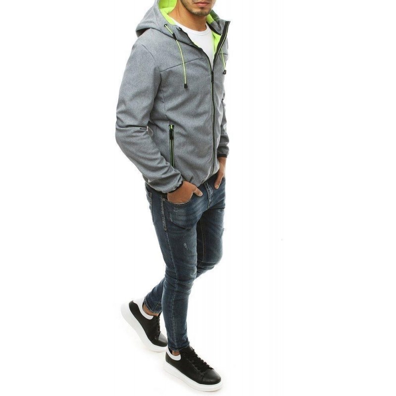 Pánska sivá softshellová bunda s kapucňou TX3354