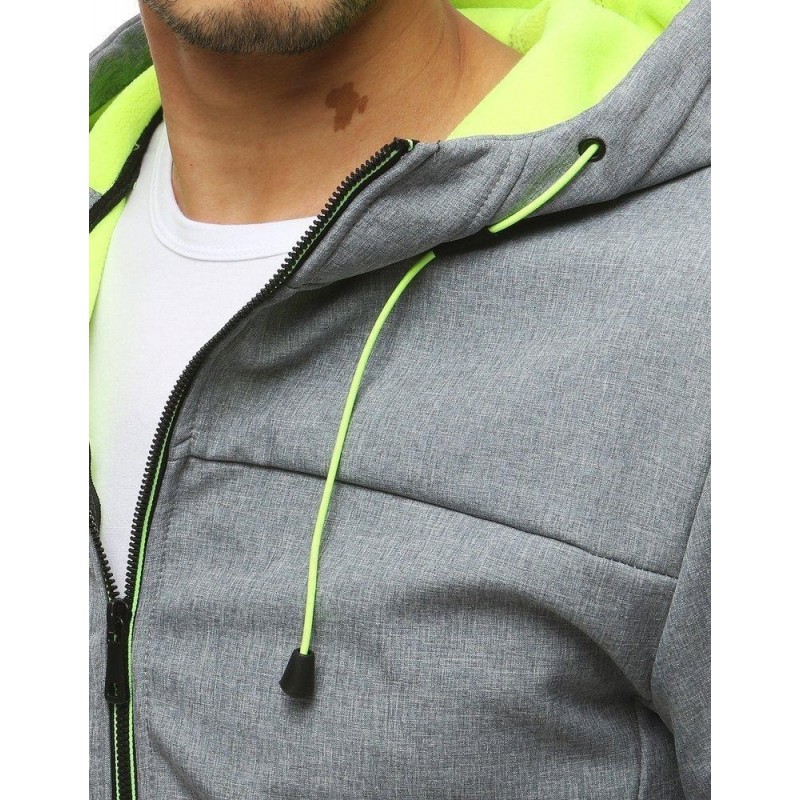 Pánska sivá softshellová bunda s kapucňou TX3354