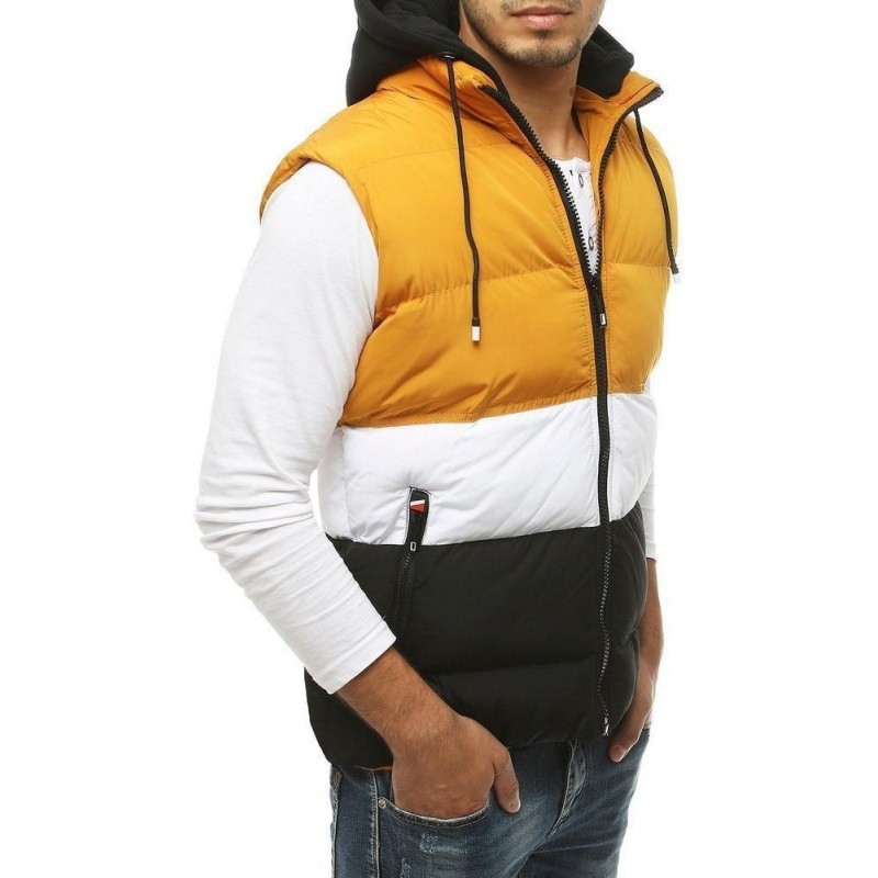 Prešívaná pánska vesta s kapucňou TX3379 - žltá