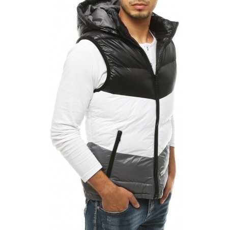 Prešívaná pánska čierna vesta s kapucňou TX3380