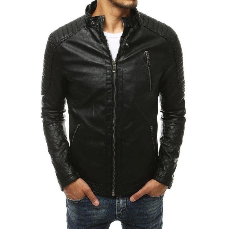 Kožená bunda pre pánov TX3401 - čierna