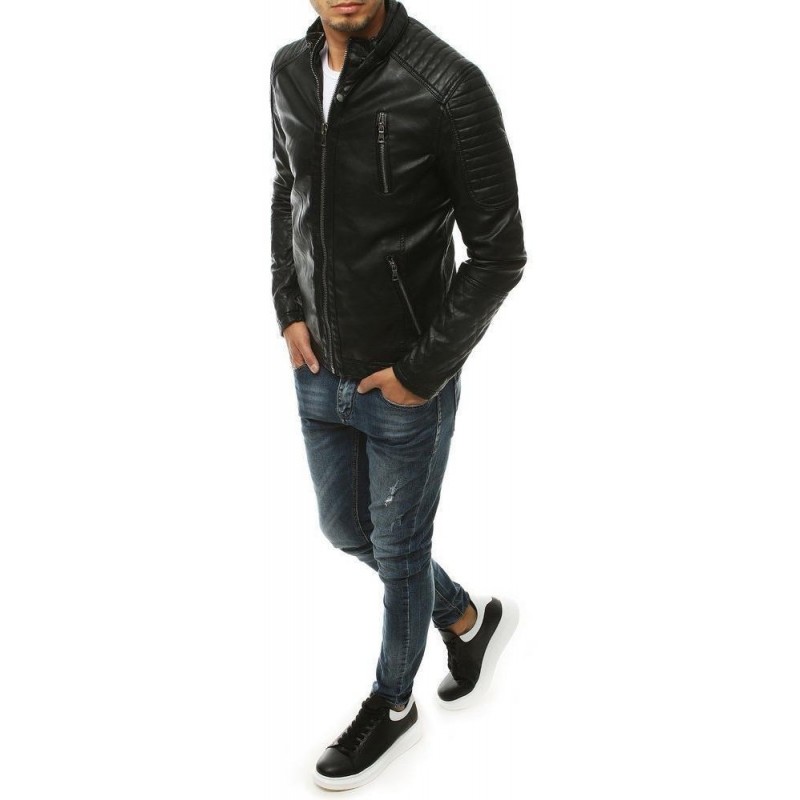 Kožená bunda pre pánov TX3401 - čierna