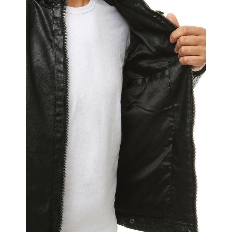 Kožená bunda pre pánov TX3401 - čierna