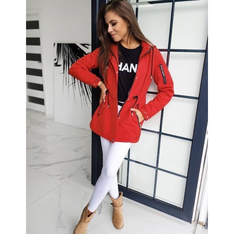 Dámska červená parka STENDI TY1332