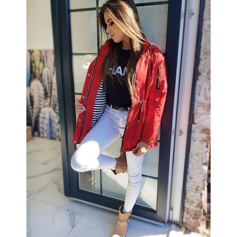 Dámska červená parka STENDI TY1332