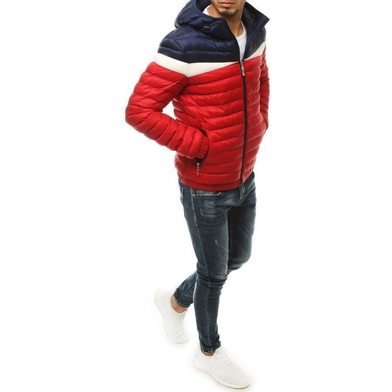 Prešívaná pánska bunda s kapucňou TX3416 - červená