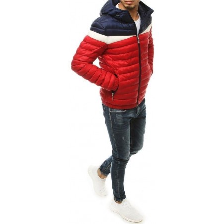 Prešívaná pánska bunda s kapucňou TX3416 - červená