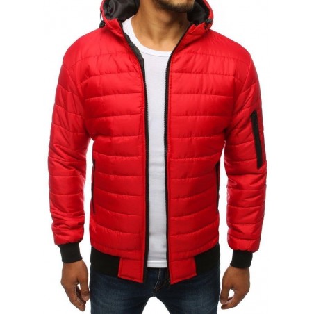 Pánska prešívaná bomber bunda (tx2233) - červená