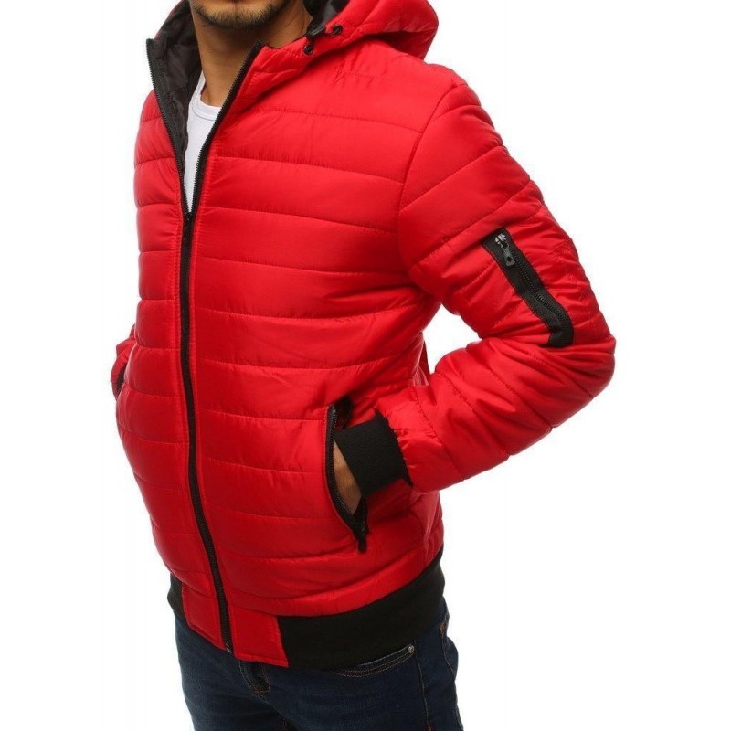 Pánska prešívaná bomber bunda (tx2233) - červená