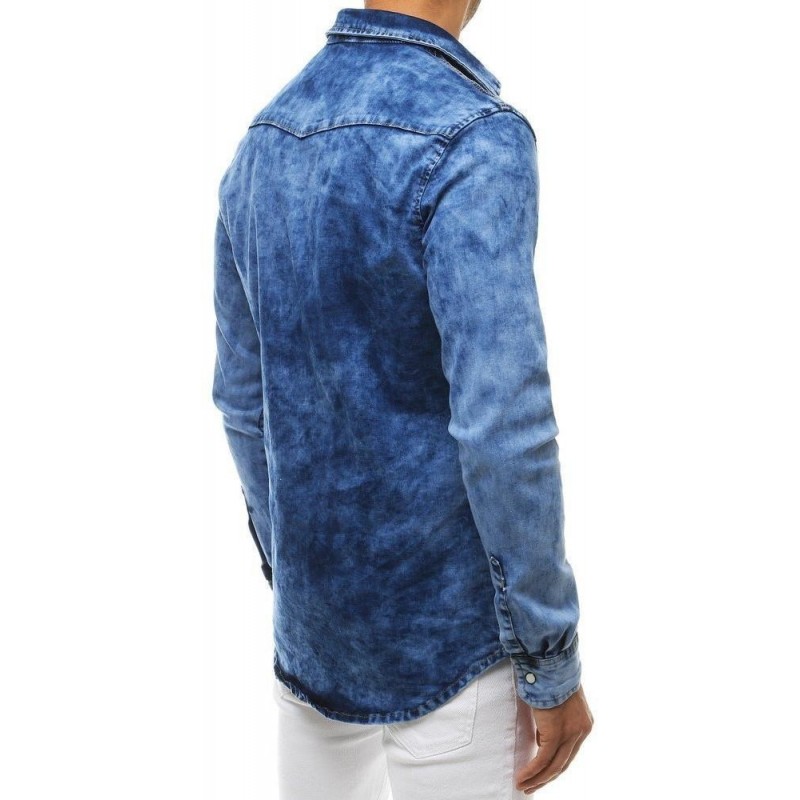 Džínsová pánska košeľa DX1833 - modrá