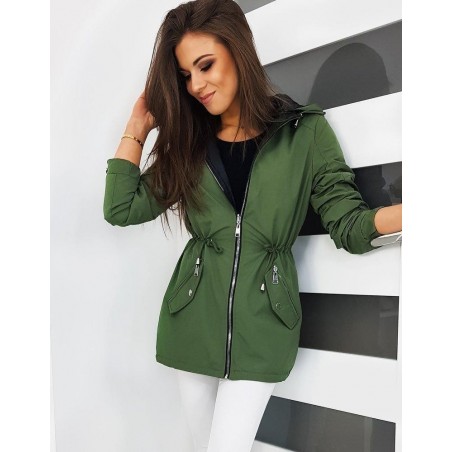 Olivová obojstranná dámska parka SILLA TY1202