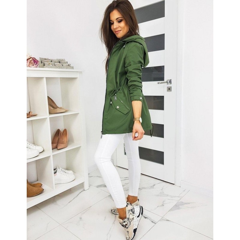 Olivová obojstranná dámska parka SILLA TY1202