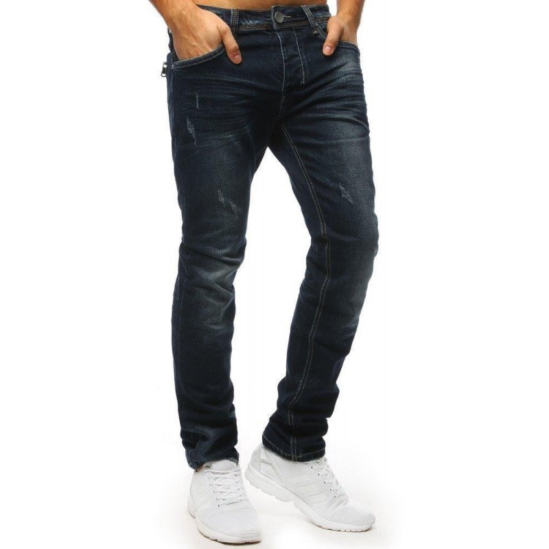 Pánske jeansové nohavice (ux1485) - tmavomodré