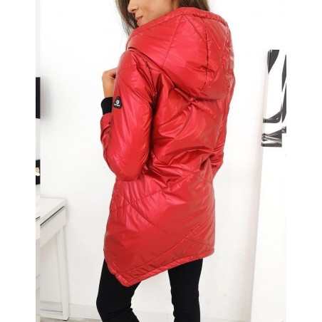Dlhá prechodná dámska bunda COSMI TY1291 - červená
