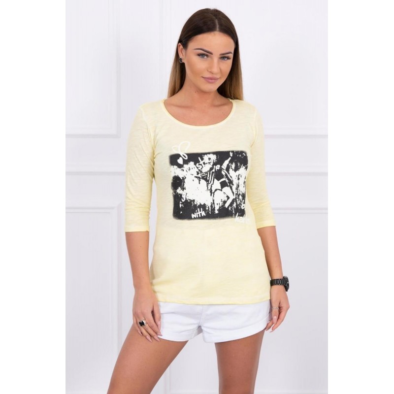 Žltá dámska blúzka so vzorom 51397