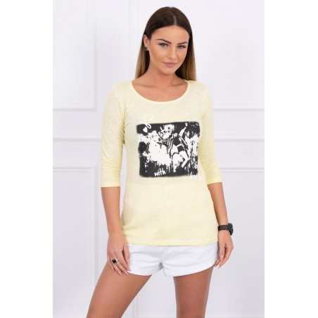 Žltá dámska blúzka so vzorom 51397