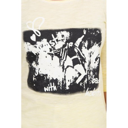 Žltá dámska blúzka so vzorom 51397