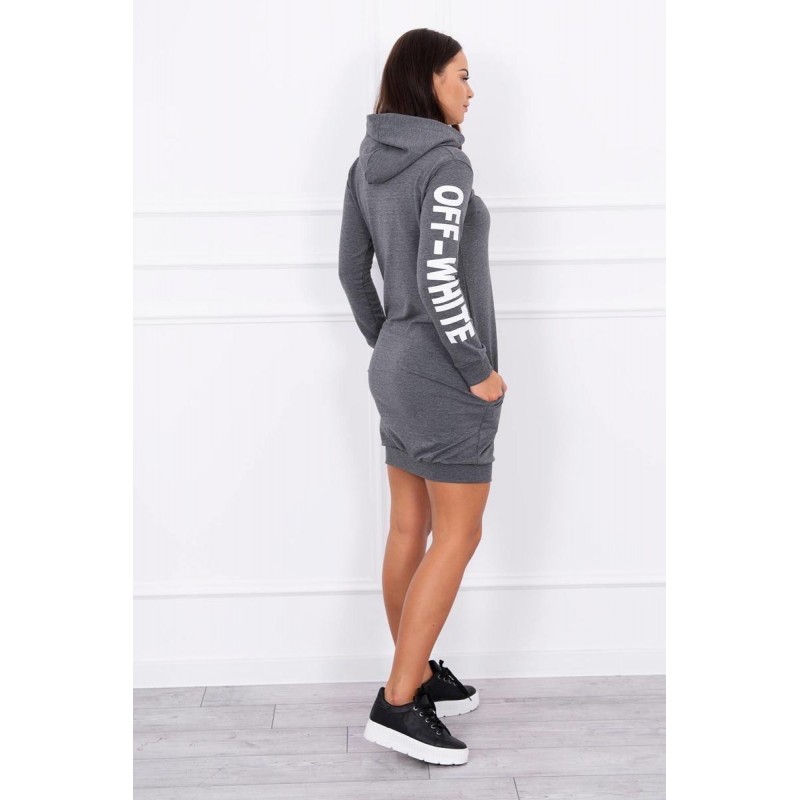 Mikinové dámske šaty 62072 - grafitové