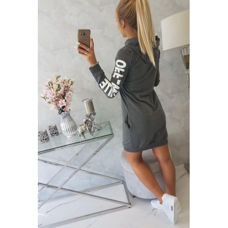 Mikinové dámske šaty 62072 - grafitové