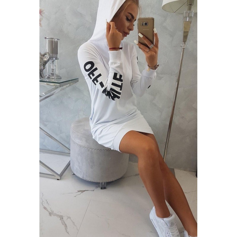 Mikinové dámske šaty 62072 - biele