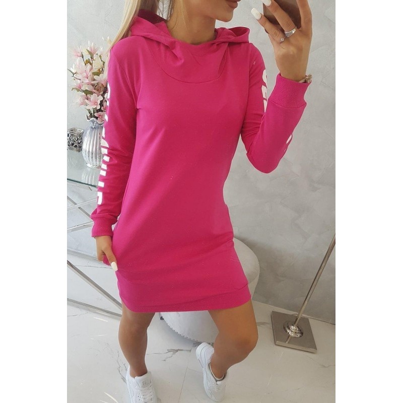Mikinové dámske šaty 62072 - fuchsiové