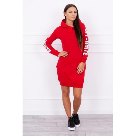 Mikinové dámske šaty 62072 - červené