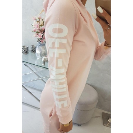 Mikinové dámske šaty 62072 - púdrovo ružové