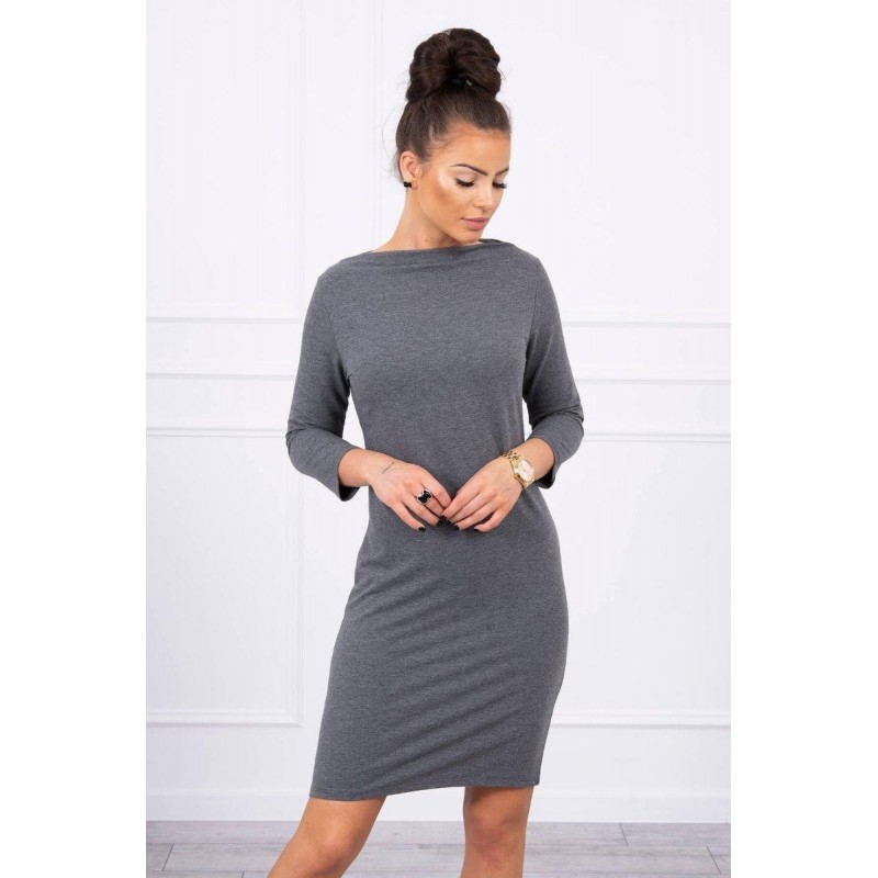 Šaty pre dámy 8825 - melanžovo grafitové