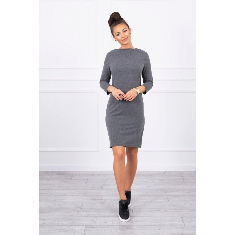 Šaty pre dámy 8825 - melanžovo grafitové
