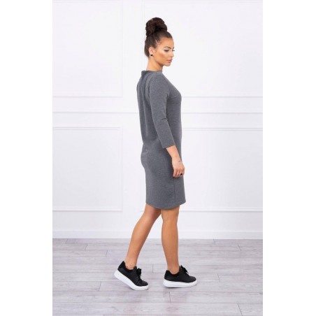 Šaty pre dámy 8825 - melanžovo grafitové