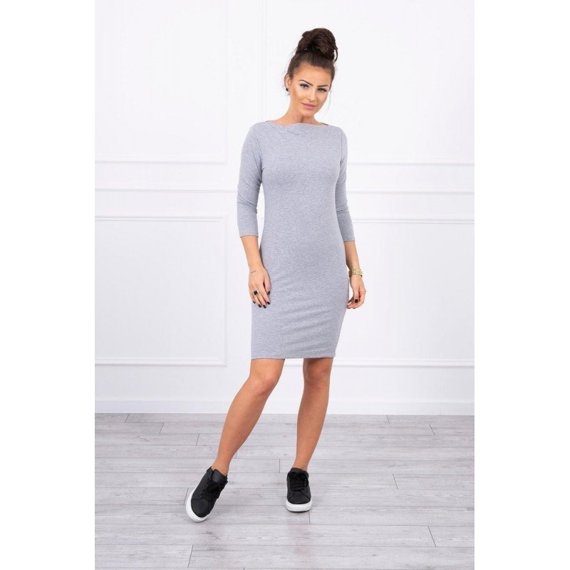Šaty pre dámy 8825 - melanžovo sivé