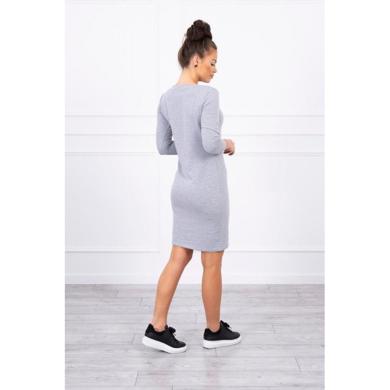 Šaty pre dámy 8825 - melanžovo sivé