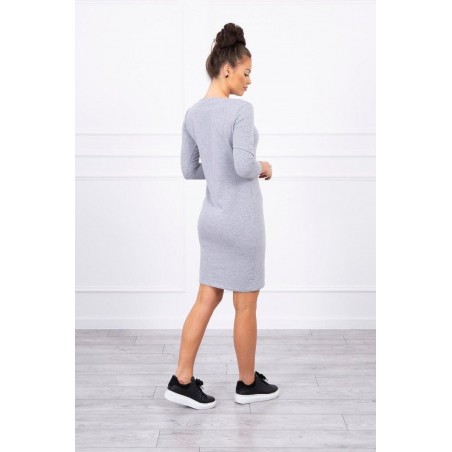 Šaty pre dámy 8825 - melanžovo sivé