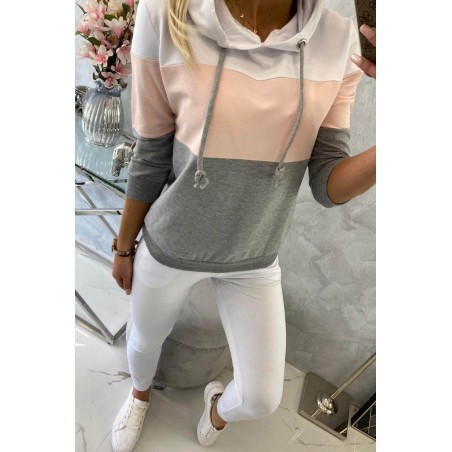 Dámska tepláková súprava 8877 - bielo-ružová