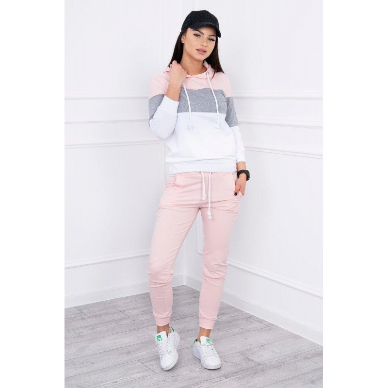 Dámska tepláková súprava 8877 - ružovo-sivá