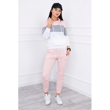 Dámska tepláková súprava 8877 - ružovo-sivá