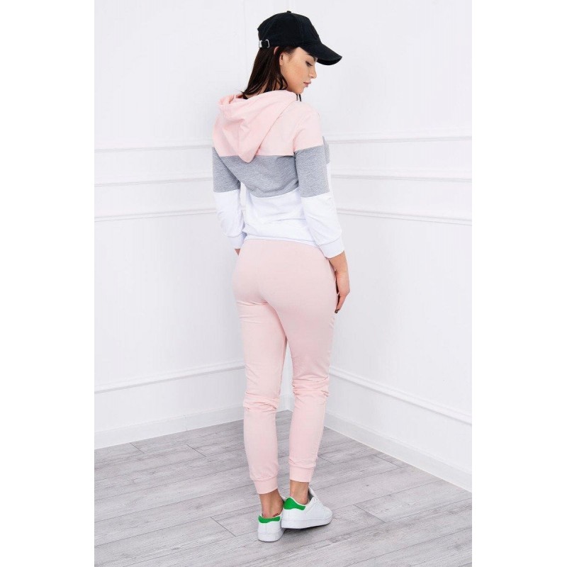 Dámska tepláková súprava 8877 - ružovo-sivá