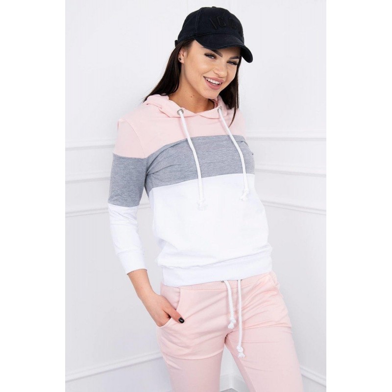 Dámska tepláková súprava 8877 - ružovo-sivá