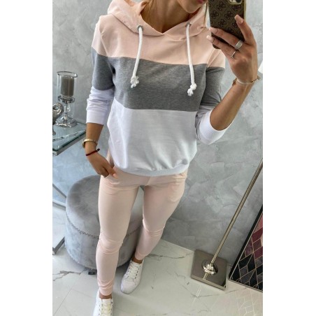 Dámska tepláková súprava 8877 - ružovo-sivá