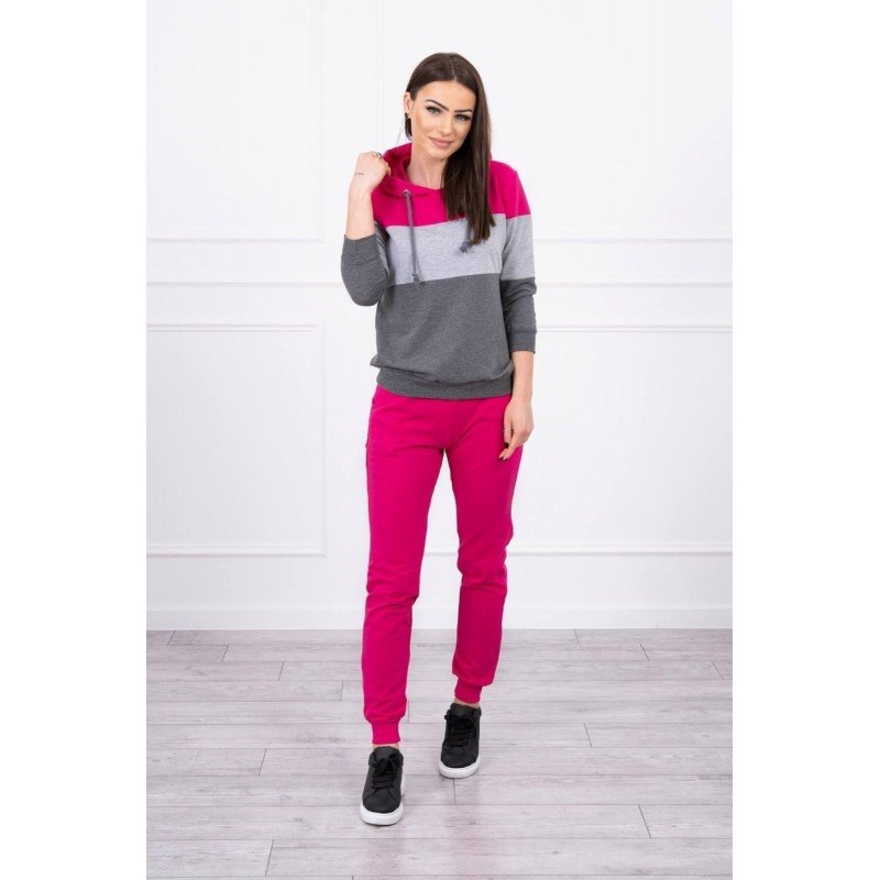 Dámska tepláková súprava 8877 - sivo-fuchsiová