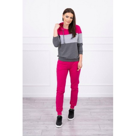 Dámska tepláková súprava 8877 - sivo-fuchsiová