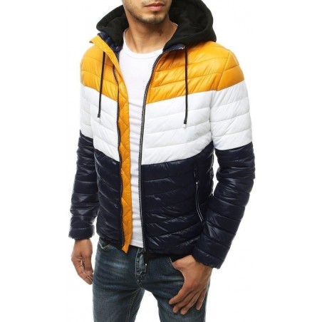 Pánska prešívaná bunda s kapucňou TX3413 - tmavomodrá