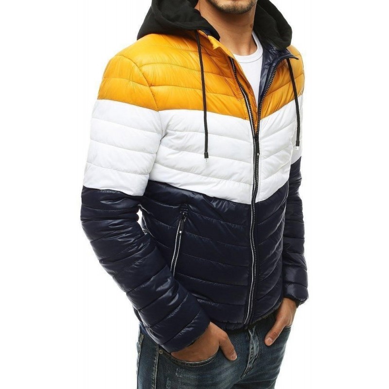 Pánska prešívaná bunda s kapucňou TX3413 - tmavomodrá